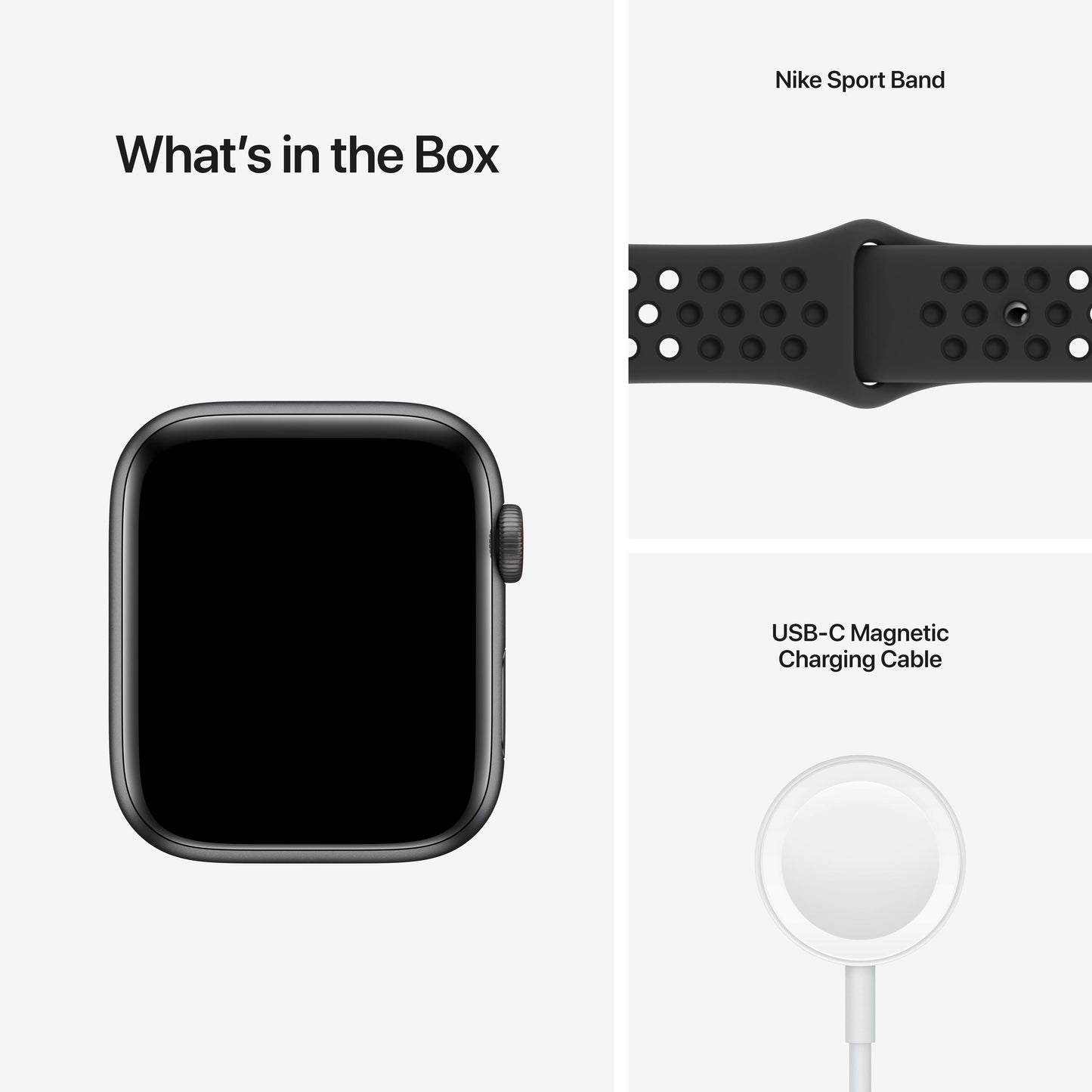 Apple Watch Nike SE (GPS+Cellular) - Caja de aluminio en plata 44 mm - Correa Nike Sport antracita/negra - Talla única