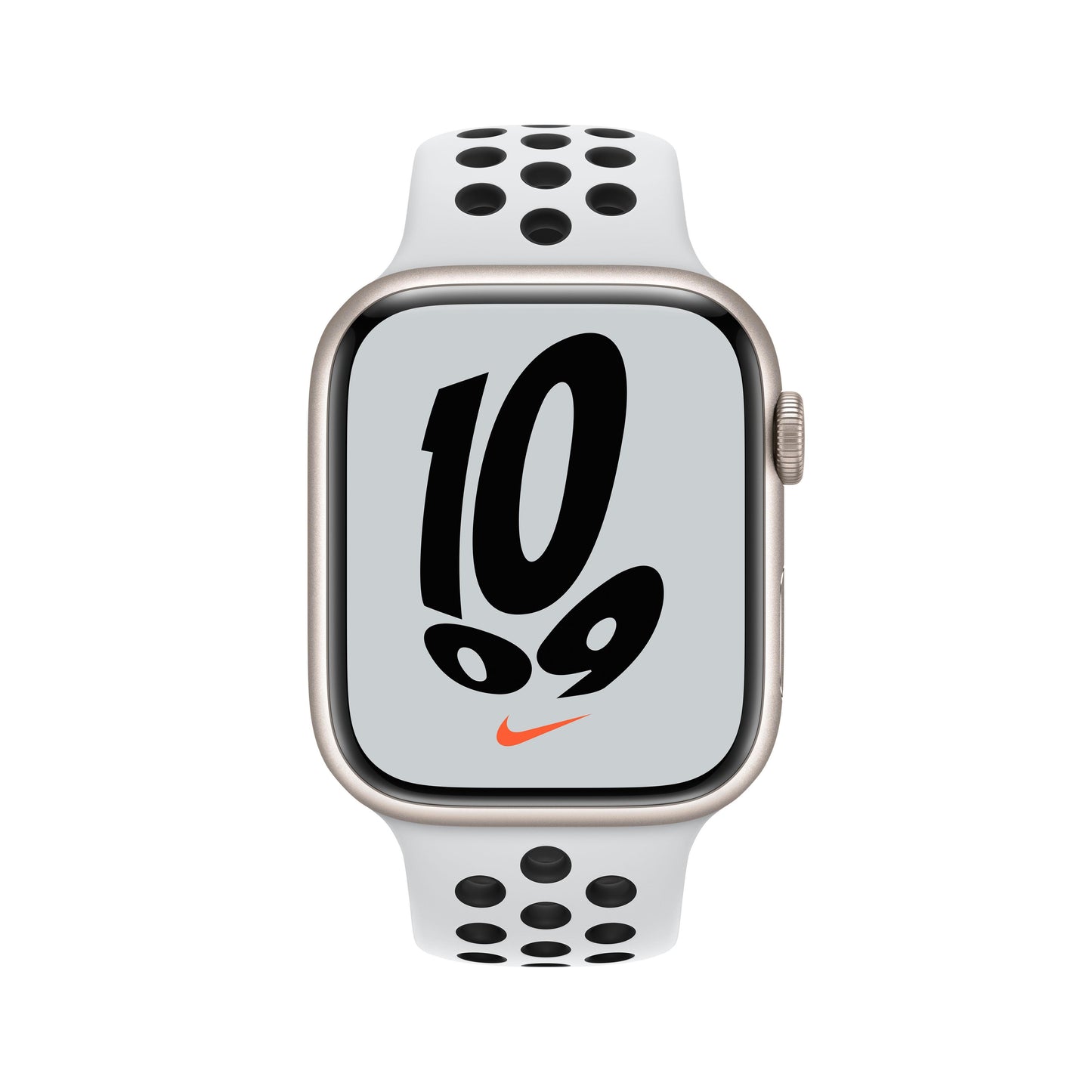 Apple Watch Nike Series 7 (GPS) - Caja de aluminio en blanco estrella de 45 mm - Correa Nike platino Sport puro/negro - Talla única