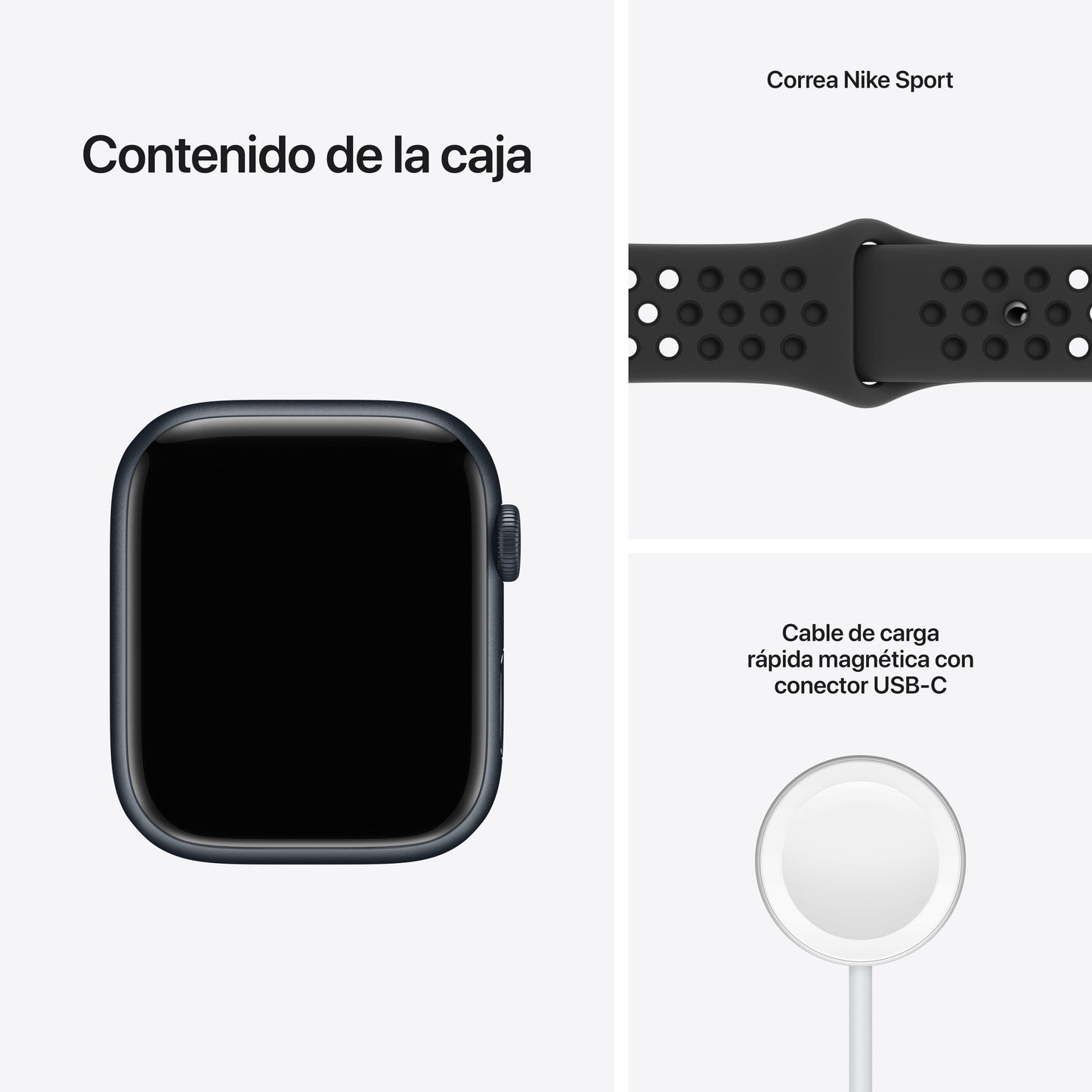 Apple Watch Nike Series 7 (GPS + Cellular) - Caja de aluminio en color medianoche de 45 mm - Correa Nike Sport antracita/negro - Talla única
