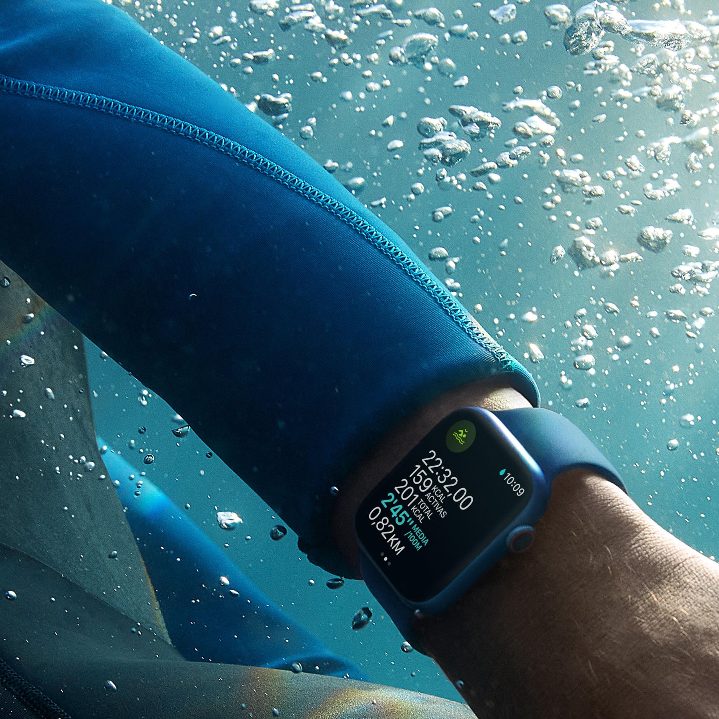 Apple Watch Nike Series 7 (GPS + Cellular) - Caja de aluminio en blanco estrella de 45 mm - Correa Nike Sport platino puro/negro - Talla única