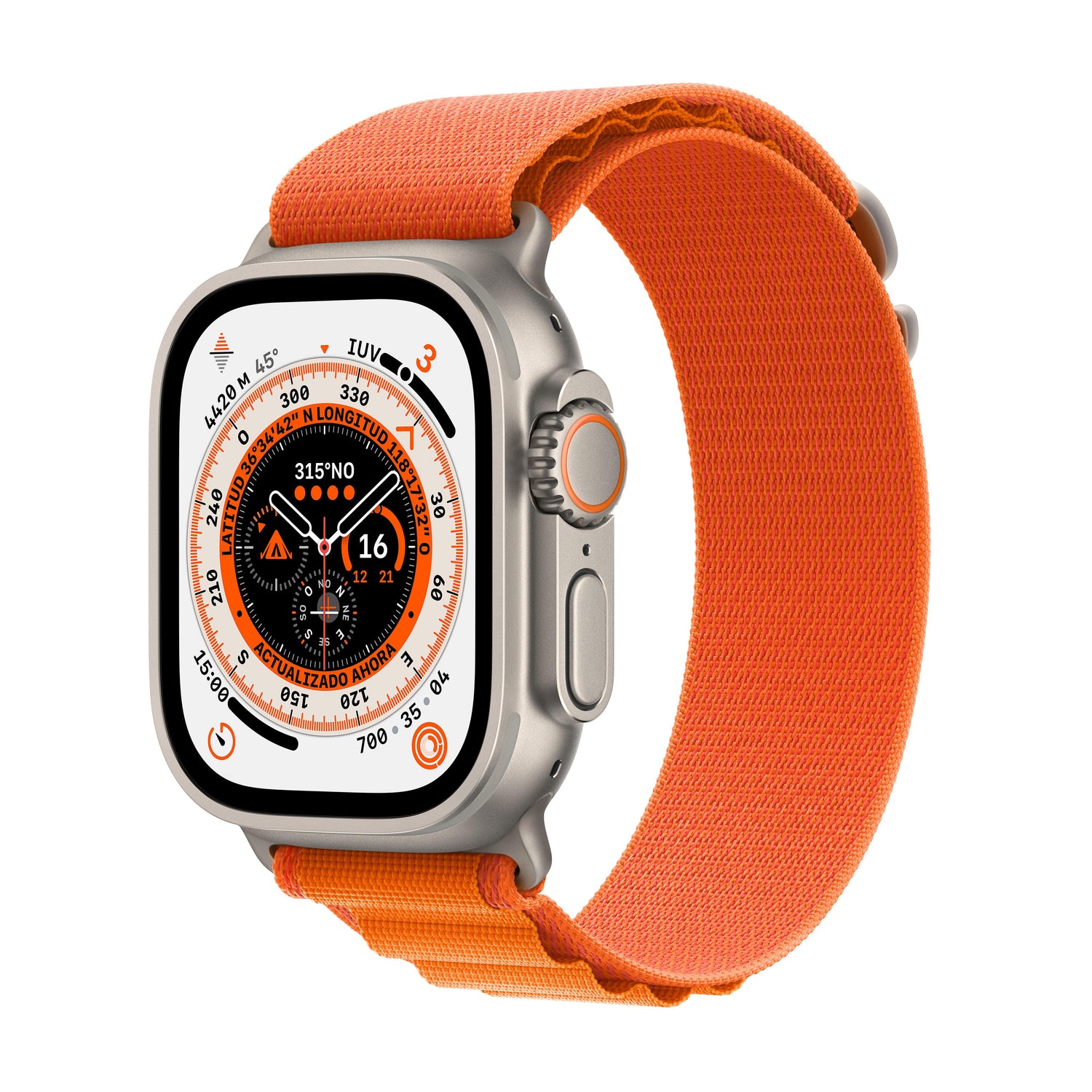 apl_ps_Apple Watch Ultra GPS + Cellular, 49mm Titanium Case with Orange Alpine Loop - Small