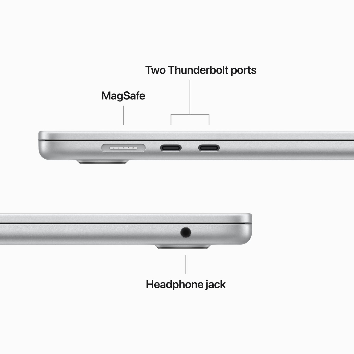 MacBook Air de 15 pulgadas: chip Apple M2 con CPU de 8 núcleos y GPU de 10 núcleos, SSD de 256 GB - Plata