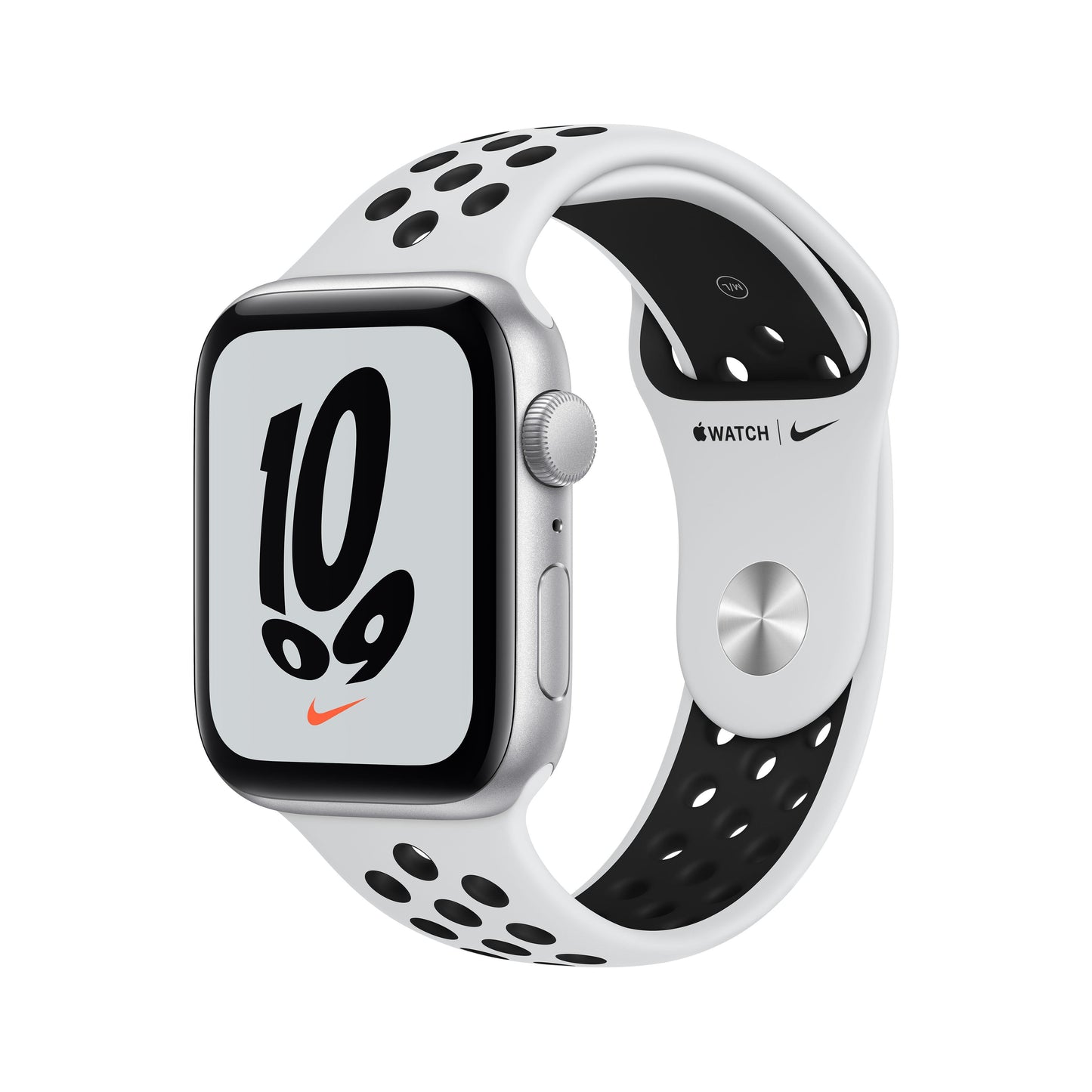 Apple Watch Nike SE (GPS) - Caja de aluminio en plata de 44 mm - Correa Nike Sport platino puro/negro - Talla única