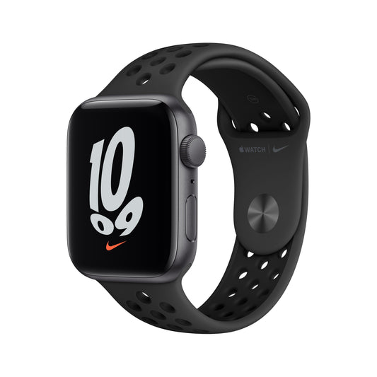 Apple Watch Nike SE (GPS) - Caja de aluminio en gris espacial de 44 mm - Correa Nike Sport antracita/negro - Talla única