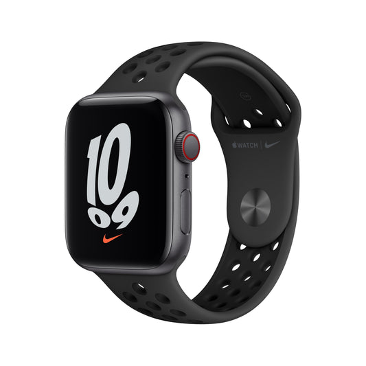 Apple Watch Nike SE (GPS+Cellular) - Caja de aluminio en gris espacial 44 mm - Correa Nike Sport antracita/negro - Talla única