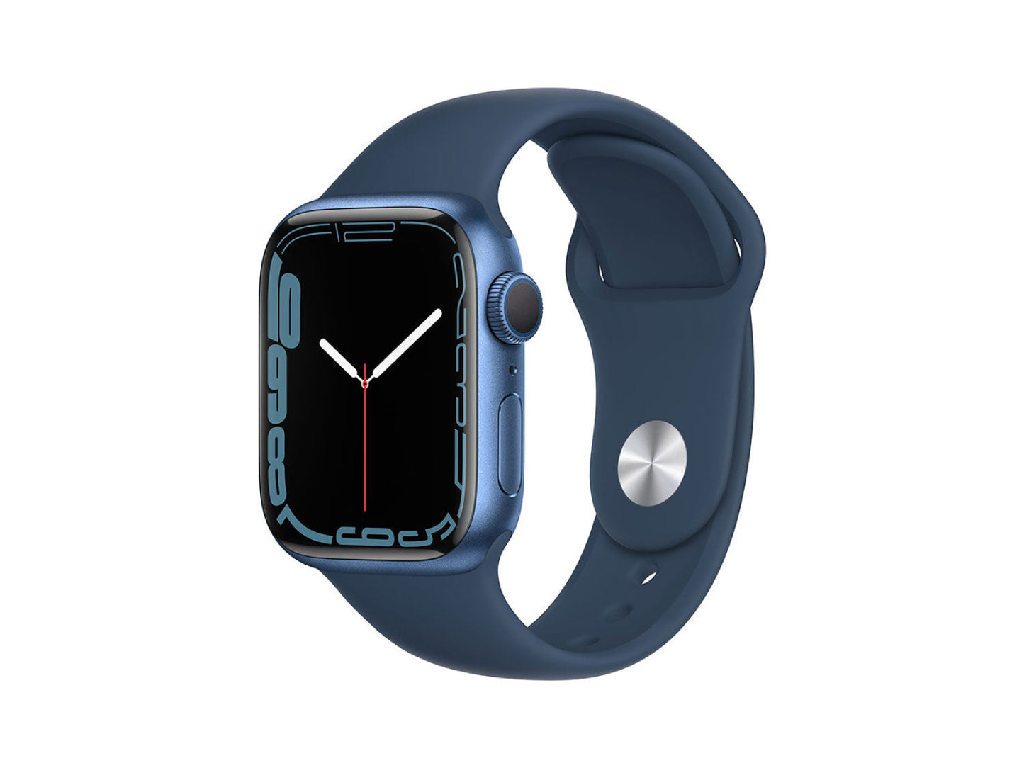 Apple Watch Series 7 con caja de aluminio y correa deportiva en azul abismo - Estándar