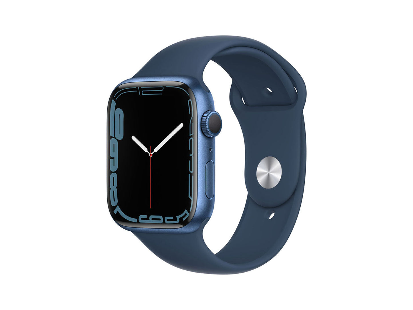 Apple Watch Series 7 con caja de aluminio y correa deportiva en azul abismo - Estándar