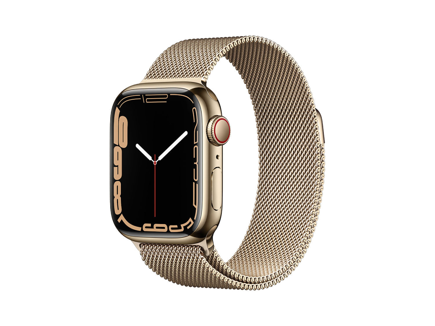 Apple Watch Series 7 Stainless Steel Case with Gold Milanese Loop