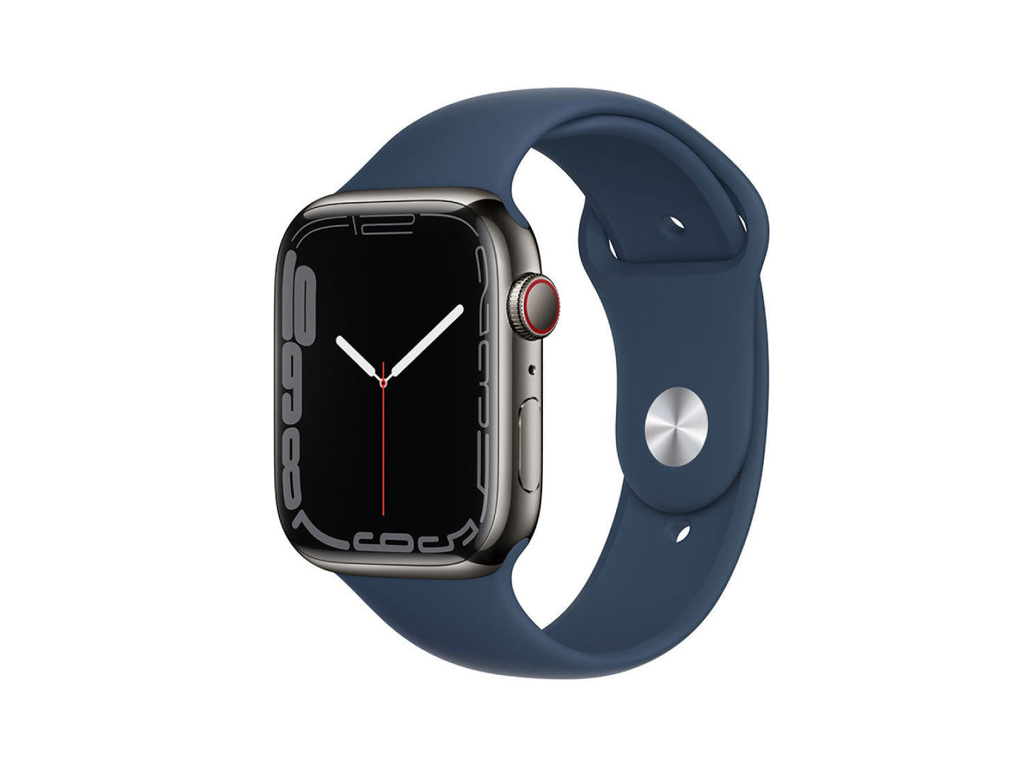 Caja de acero inoxidable Apple Watch Series 7 con correa deportiva azul abismo - Regular