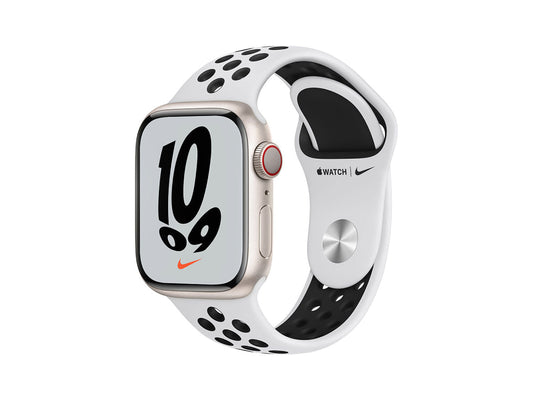 Apple Watch Nike Series 7 Aluminium Case with Pure Platinum/Black Nike Sport Band - Regular